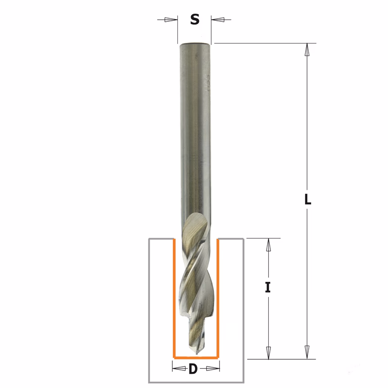 Groeffrees voor aluminium en kunststof in HS 5% co D=12mm S=10mm L=80mm I=15mm