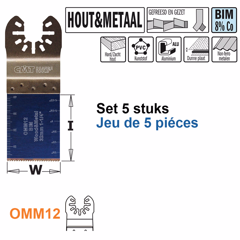 Multitoolzaagblad voor hout en metaal, 32mm · OMM12-X5