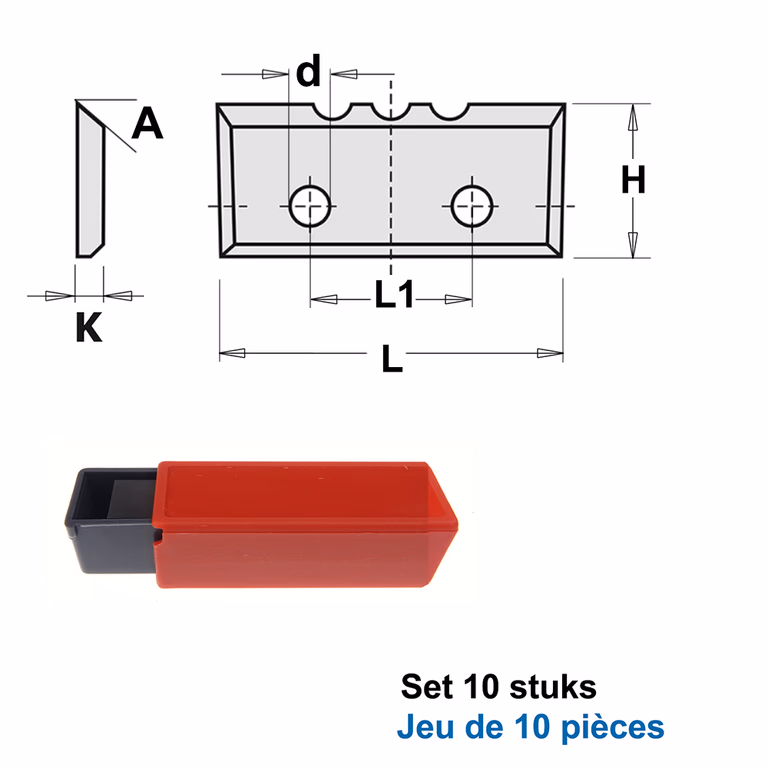 HWM wisselmessen (per 10 st.) L=23mm H=7mm d=3,3mm · 790.230.2R