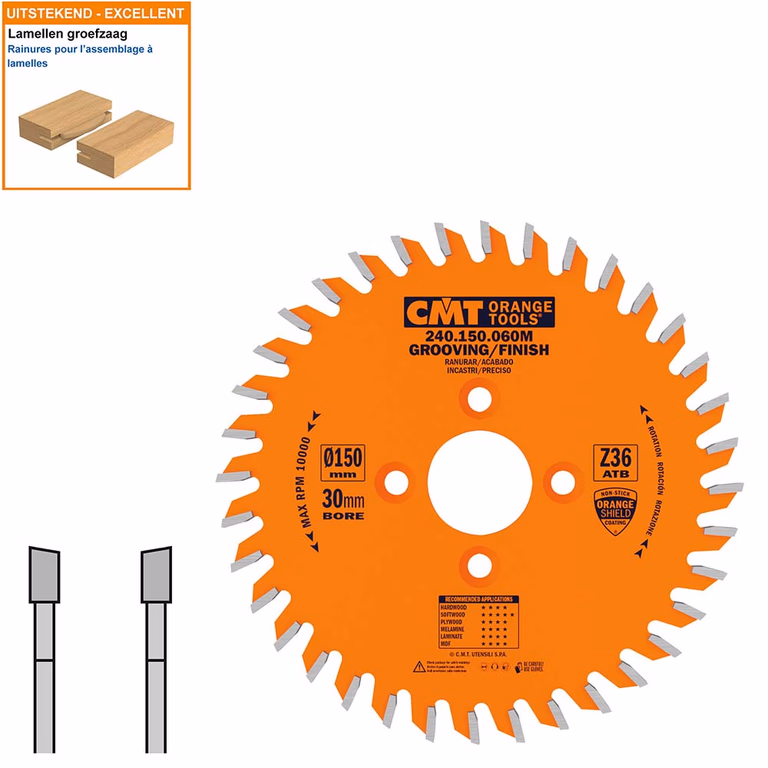 Groefzaag met hardmetalen tanden D=150mm K=6mm P=3mm Z36
