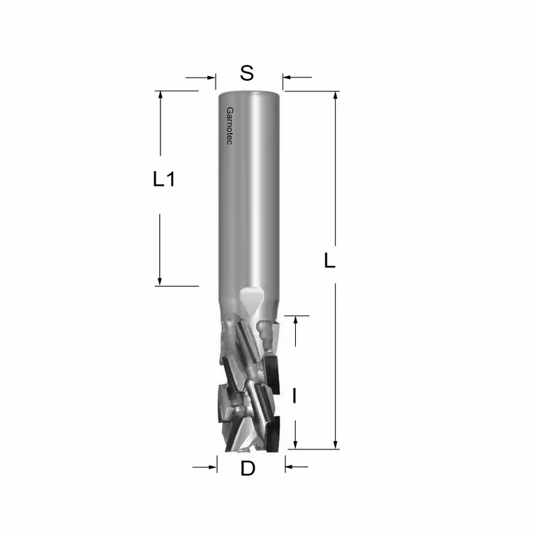 Diamantfrees negatieve PCD Z3+3 Nesting FAST D=12mm L=70mm I=24mm Z2+2 (11+1 PCD)