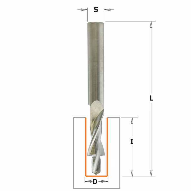 Groeffrees voor aluminium en kunststof in HS 5% co D=11,5mm S=12mm L=120mm I=12mm