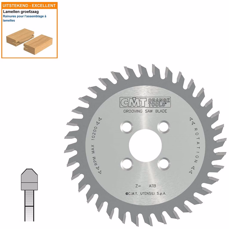 V-groefzaag met hardmetalen tanden in punt geslepen D=150mm K=5mm Z36 · 240.150.050M P-V