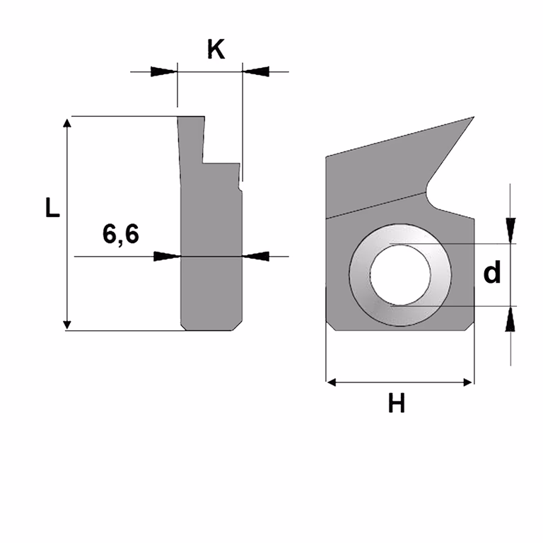 Enkel groefprofiel links L=23mm K=7mm · 790.918.A1
