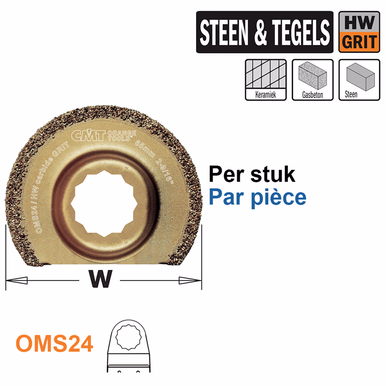 Ronde HW grit multitoolzaagblad 65mm · OMS24-X1
