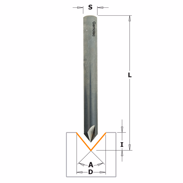 V-groeffrees I=10mm A=90° Z2