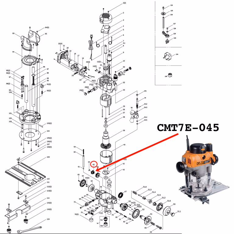 Koppel tandwiel · CMT7E-045