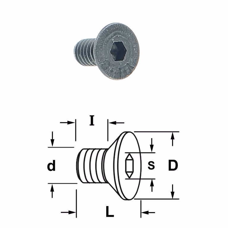 Conische bout D=12mm L=12mm I=8,7mm d=M6