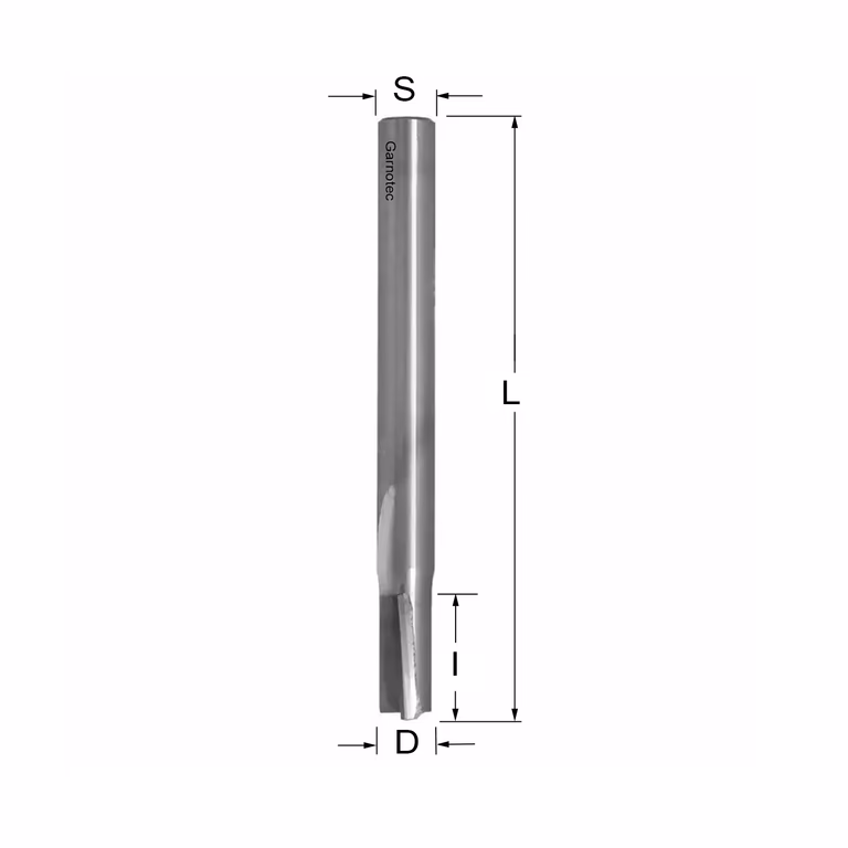 Diamantfrees met negatieve snij-plakket PCD Z1 D=6mm S=6mm L=70mm I=12mm