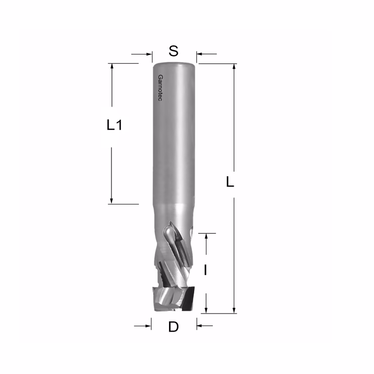 Diamantfrees positieve PCD Z2+2 Nesting FAST D=12mm L=65mm I=19mm (8+1 PCD)