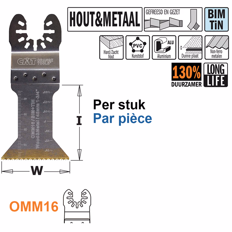 Multitoolzaagblad voor hout en metaal, 45mm · OMM16-X1