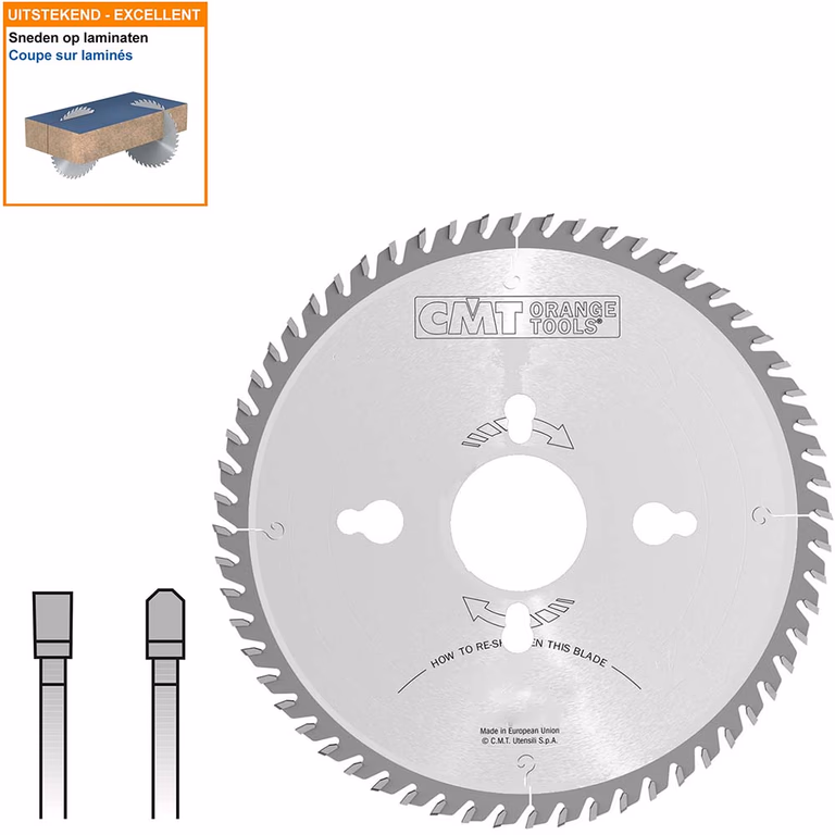Opdeelcirkelzaagblad met hardmetalen tanden D=450mm B=60mm K=4,8mm Z72