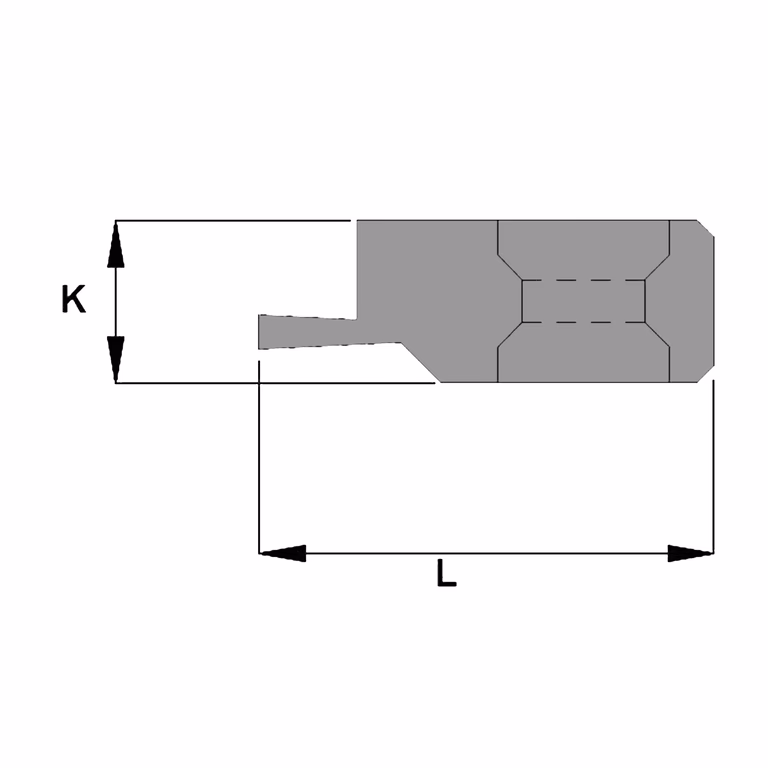 Enkel groefprofiel links L=28mm K=10mm