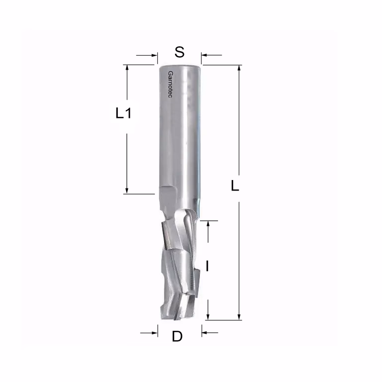Diamantfrees PCD Z1+1 D=16mm L=95mm I=36mm (4 PCD+1 HM)