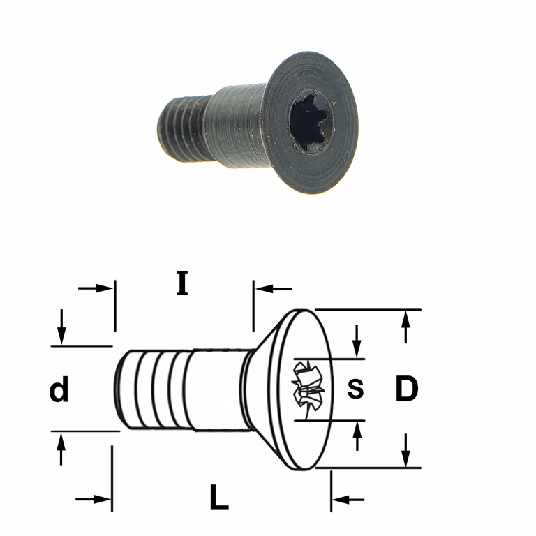 Conische torx bout met zitting D=10mm S=T30