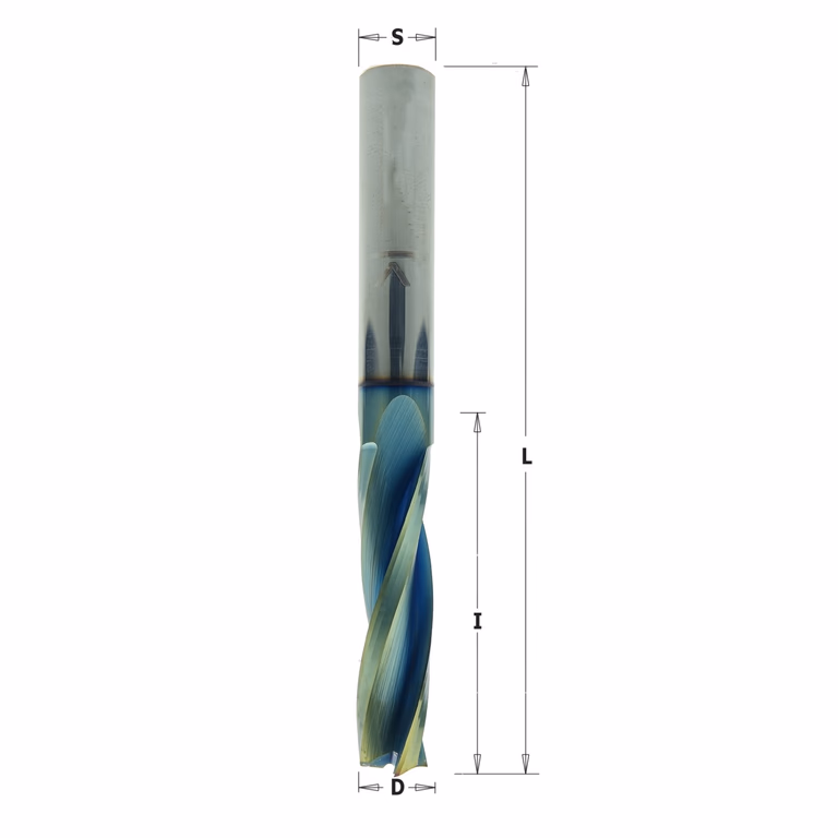 Positieve spiraalfrees, HWM + coating D=10mm S=10mm L=100mm I=52mm · 193.102.41