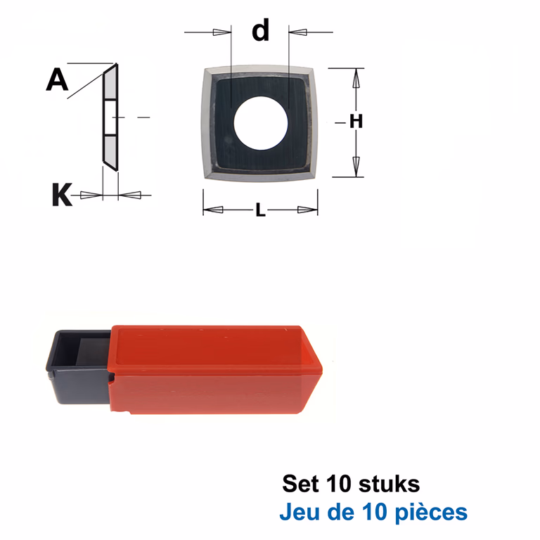 Speciale messen (per 10 st.) L=15mm K=2,5mm H=15mm A=30°