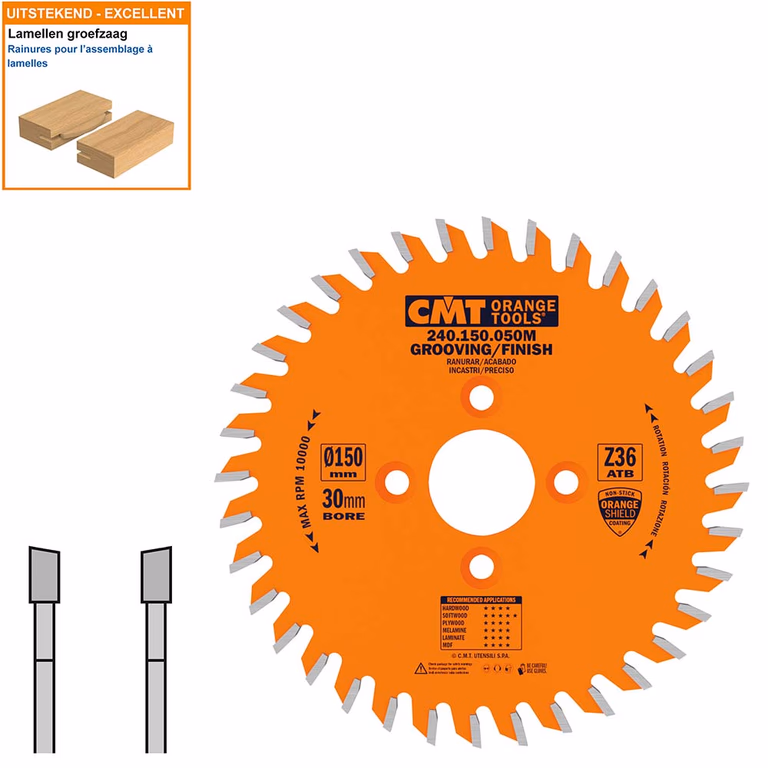 Groefzaag met hardmetalen tanden D=150mm K=5mm P=3mm Z36