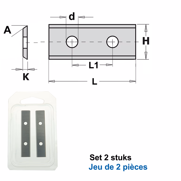 HWM wisselmessen (per 2 st.) L=30mm K=1,5mm H=12mm
