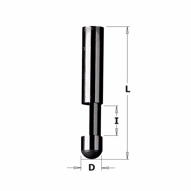 Rechte kantenfrees met geleiding zonder lager, HWM D=6mm S=6mm