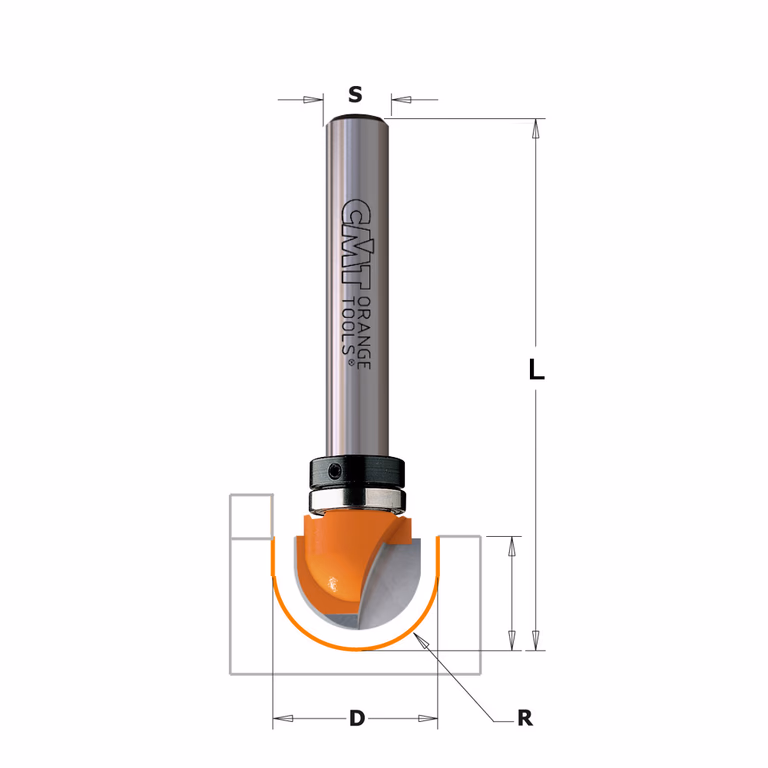 Bolle radiusfrees met kogellager, HW D=15,8mm L=51mm I=9,5mm R=8mm · 914.160.11B