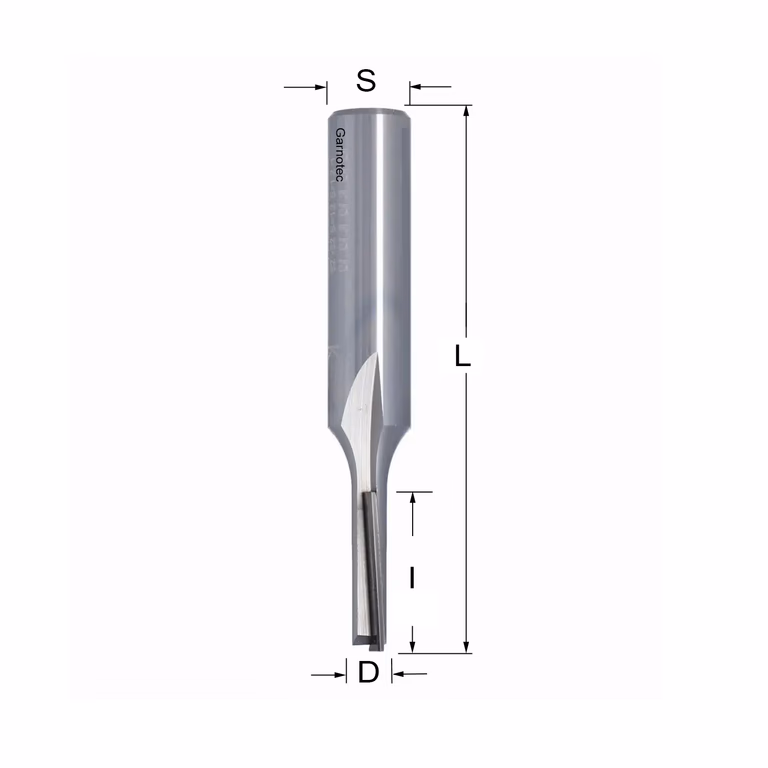 Diamantfrees met negatieve snij-plakket PCD Z1 D=6mm S=12mm L=75mm I=22mm