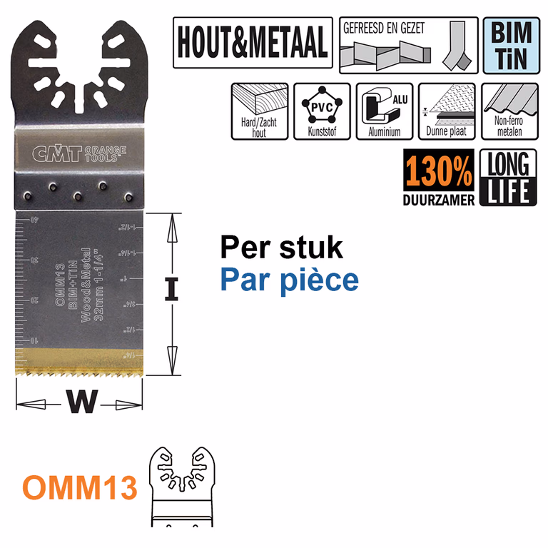 Multitoolzaagblad voor hout en metaal, 32mm · OMM13-X1