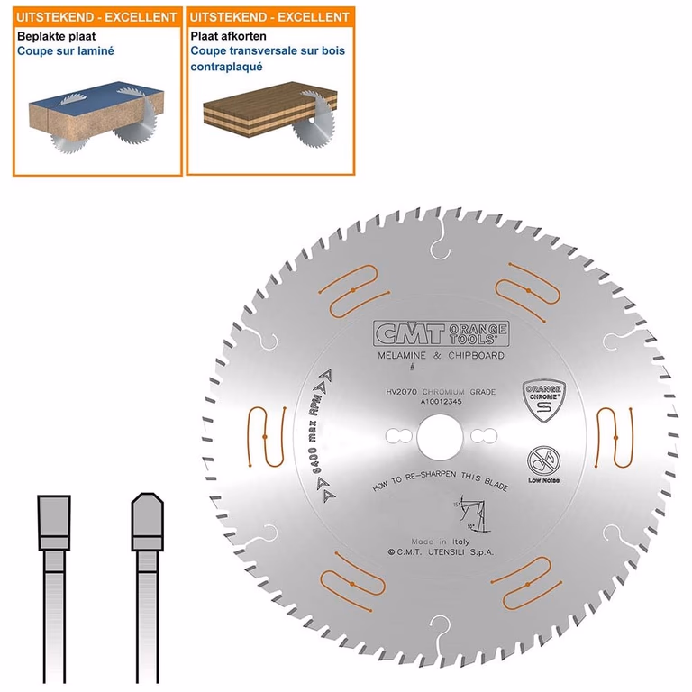 Geluidsarme zaag met chroom-coating D=350mm K=3,5mm P=2,5mm Z84
