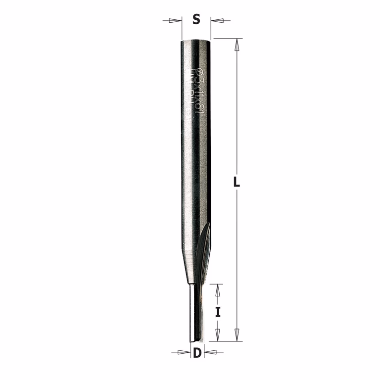 Groeffrees met rechte snijkoppen, HWM D=3,2mm L=51mm I=12,7mm