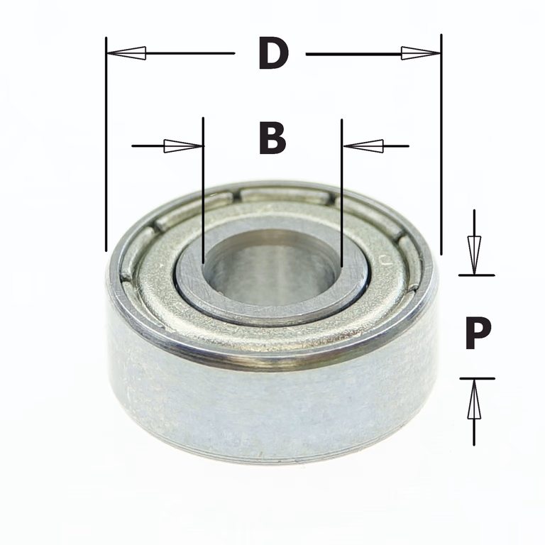 Standaard kogellager D=12,7mm B=4,76mm P=5mm