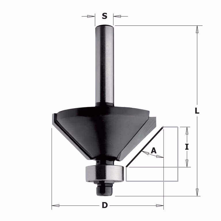 Afschuinfrees met lager (contractor), HW D=35mm S=8mm