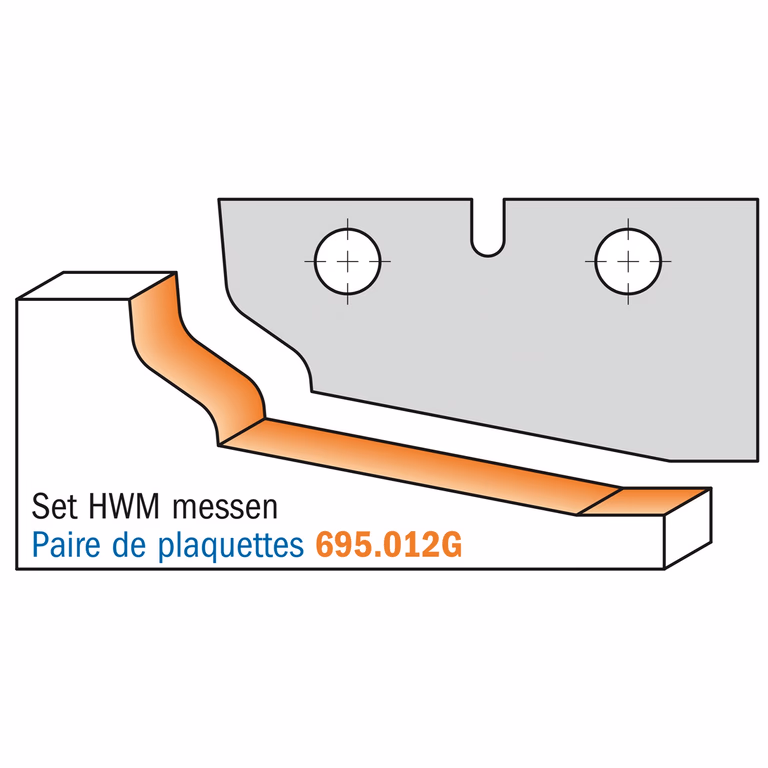 Profielmes voor bossingpaneelfrees type G L=50mm I=25mm