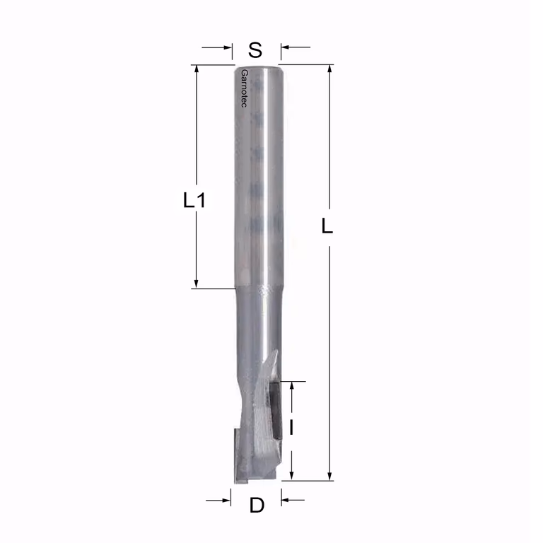 Diamantfrees PCD Z1+1 D=10mm L=90mm I=27mm (3 PCD+1 HM)