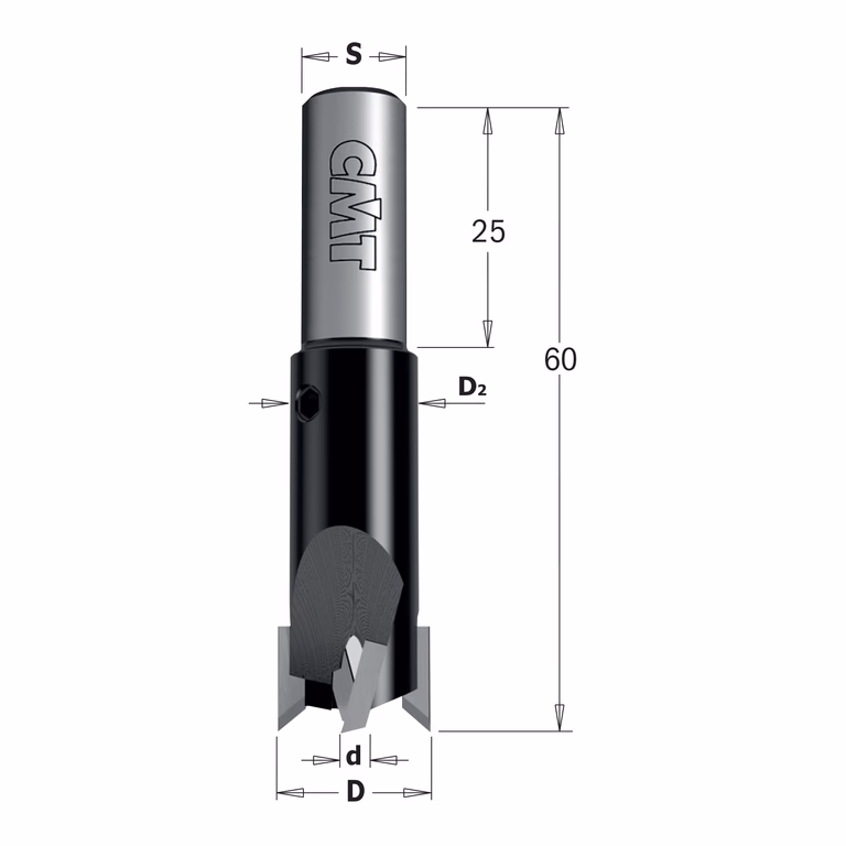 Verzinker, rechts D=15mm S=10mm L=60mm d=4mm