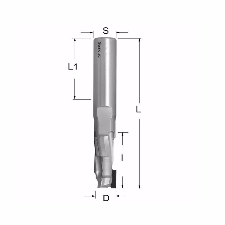 Diamantfrees PCD Z1+1 D=12,7mm L=90mm I=25mm (3 PCD+1 HM)