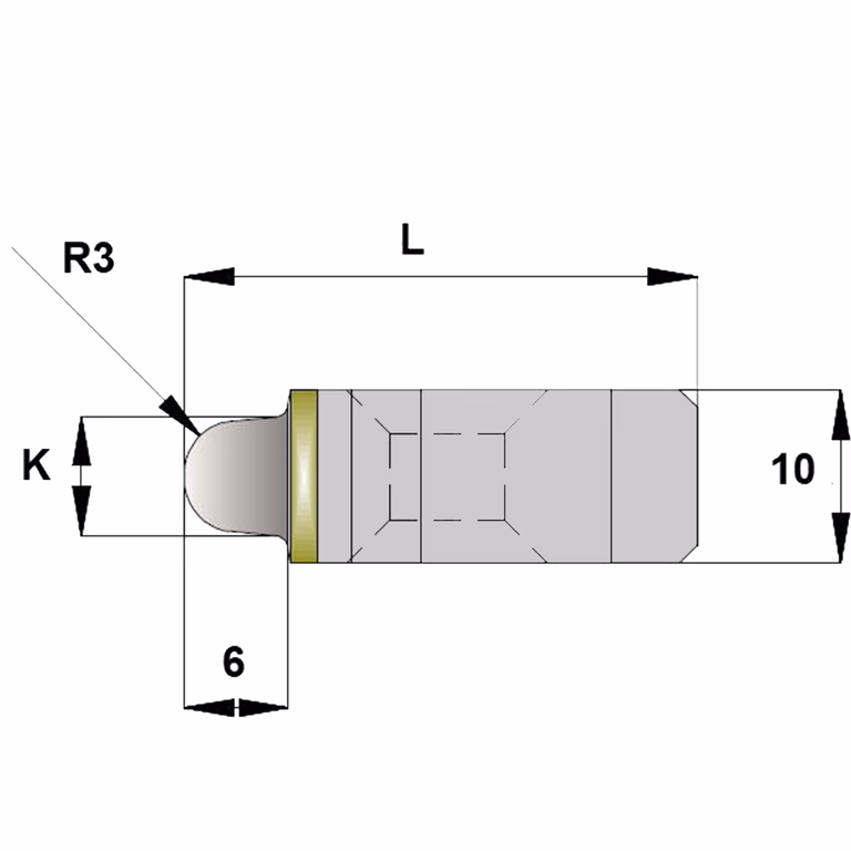 Enkele groeftand L=29,7mm K=7mm