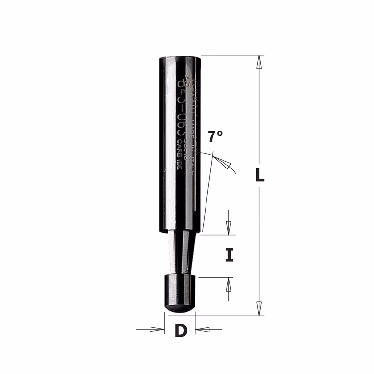 Kantenfrees 7° met geleiding zonder lager, HWM I=6,5mm