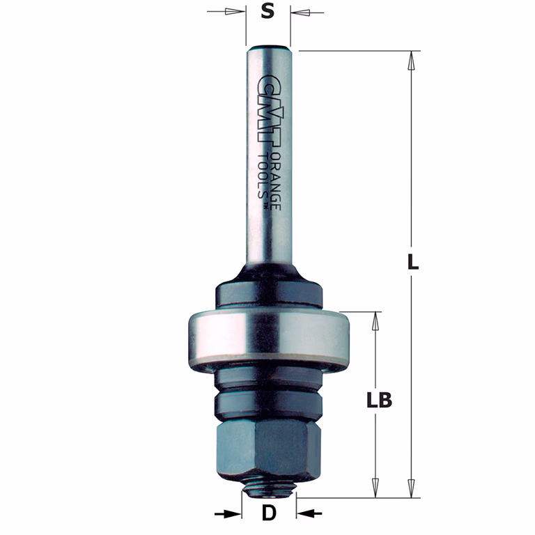 Spindel met kogellager S=12mm L=67,5mm LB=26mm