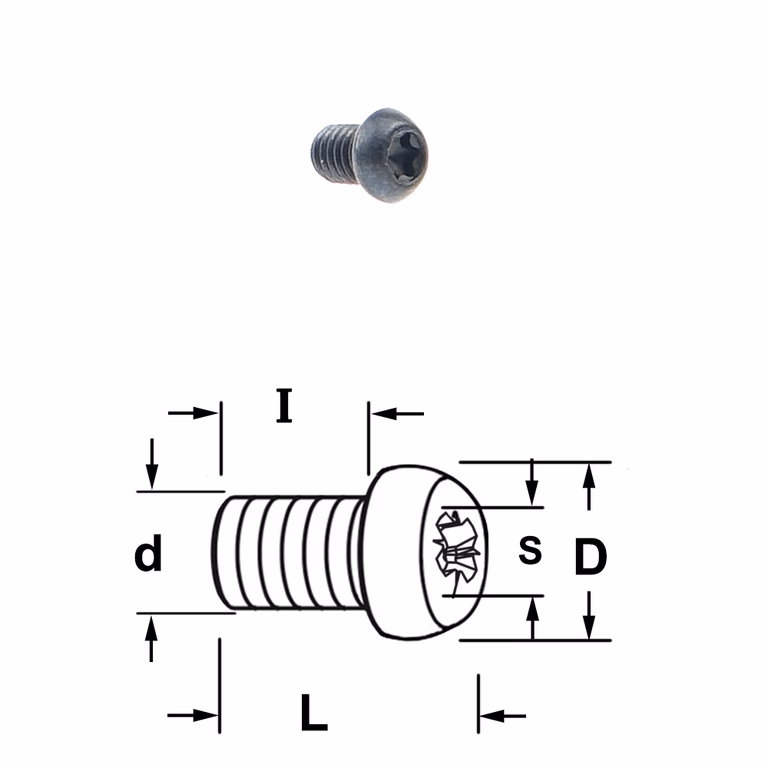 Torx bout D=4,6mm S=T9 L=5,7mm I=4mm
