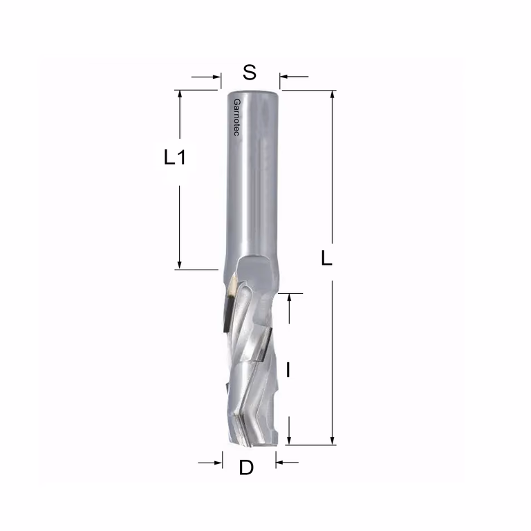 Diamantfrees PCD Z1+1 D=16mm L=105mm I=45mm (5 PCD+1 HM) · 140.362.62