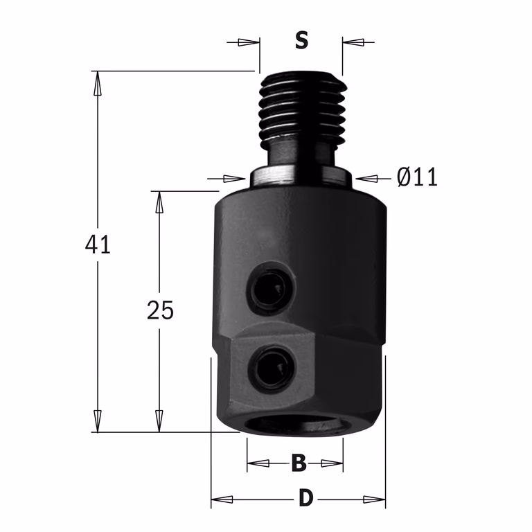 Boorhouder met centreer 11x4 mm, rechts · 305.080.01