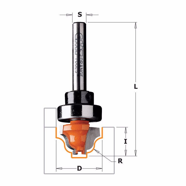 Klassieke profielfrees met kogellager, HW D=19mm L=54mm I=12,3mm d=6,2mm · 865.301.11B