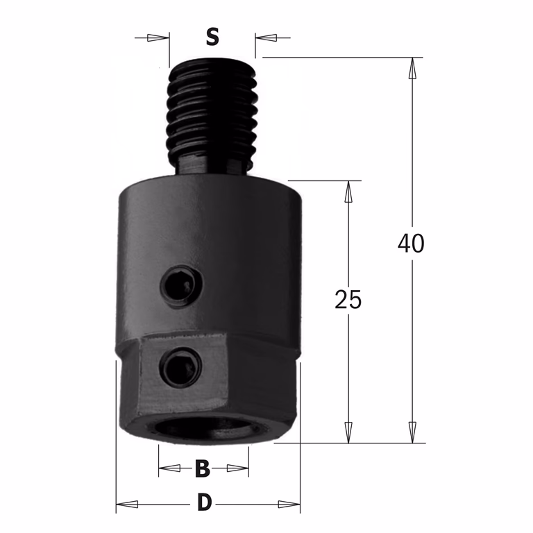 Boorhouder, rechts D=19,5mm S=M10 B=10mm · 302.000.01