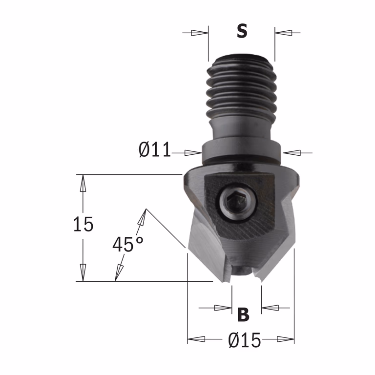 Verzinker met schroefdraad aansluiting, links S=M10 B=4mm