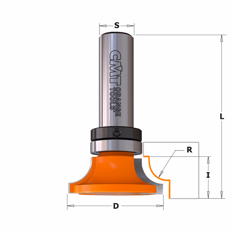 Profielfrees met kogellager, HW D=35mm L=58mm I=13,2mm R=8mm · 967.602.11B