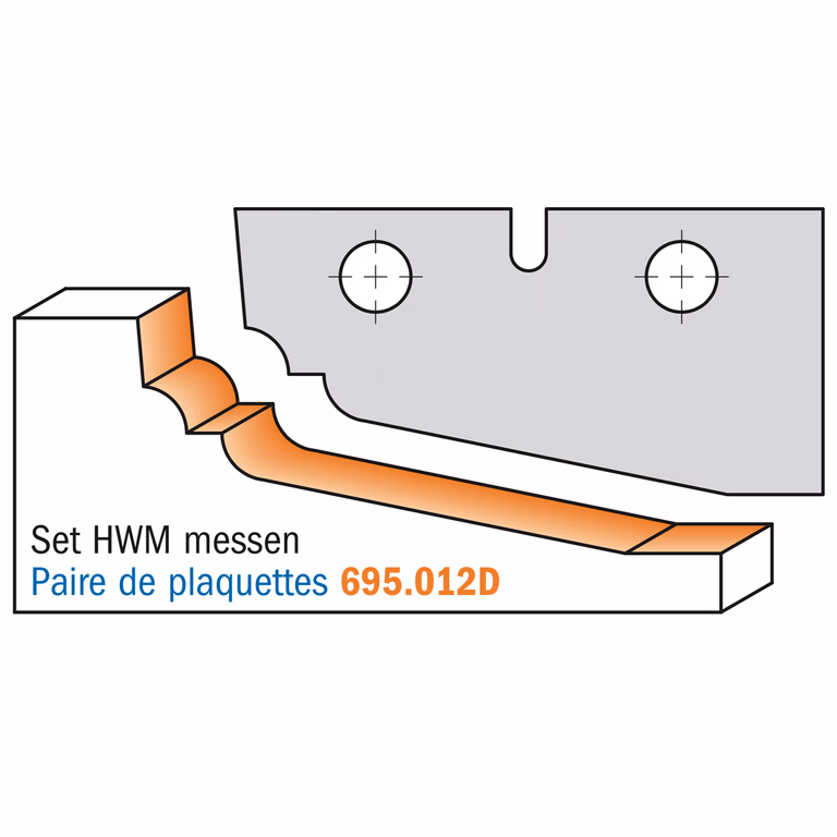 Profielmes voor bossingpaneelfrees type D L=50mm I=25mm