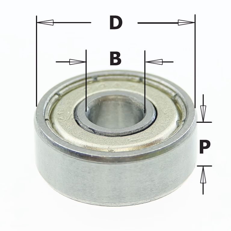Standaard kogellager D=19mm B=6,35mm P=7mm