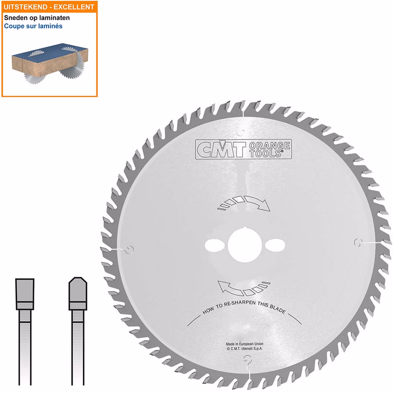 Opdeelcirkelzaagblad met hardmetalen tanden D=400mm B=30mm K=4,4mm Z60