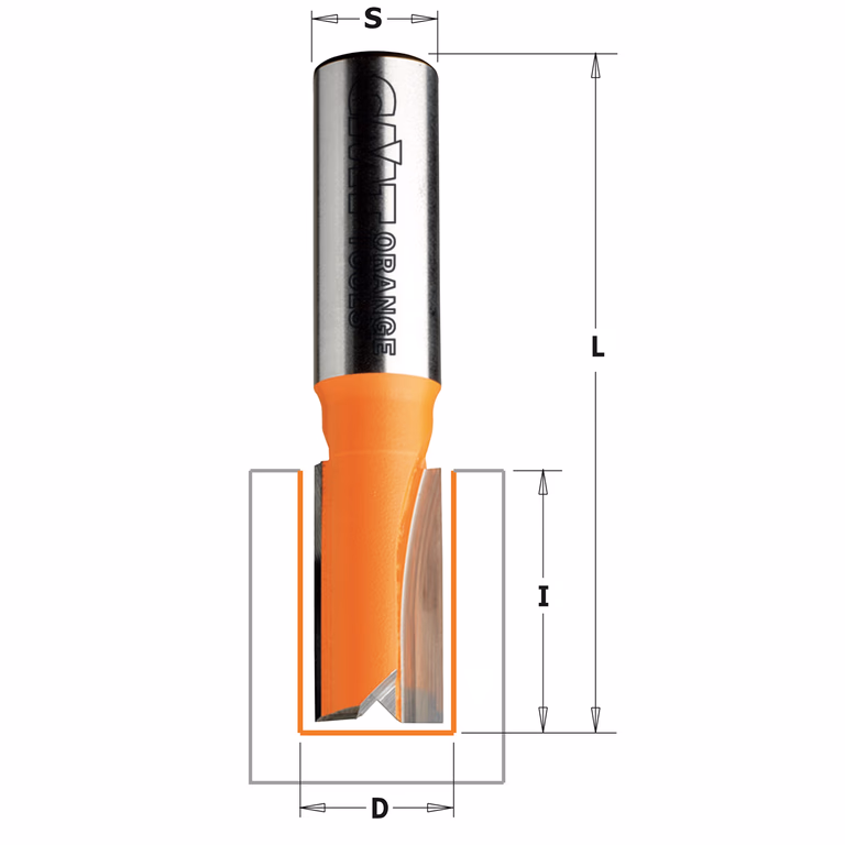 Groeffrees met rechte snijkoppen, HW D=17mm S=8mm L=52mm I=20mm