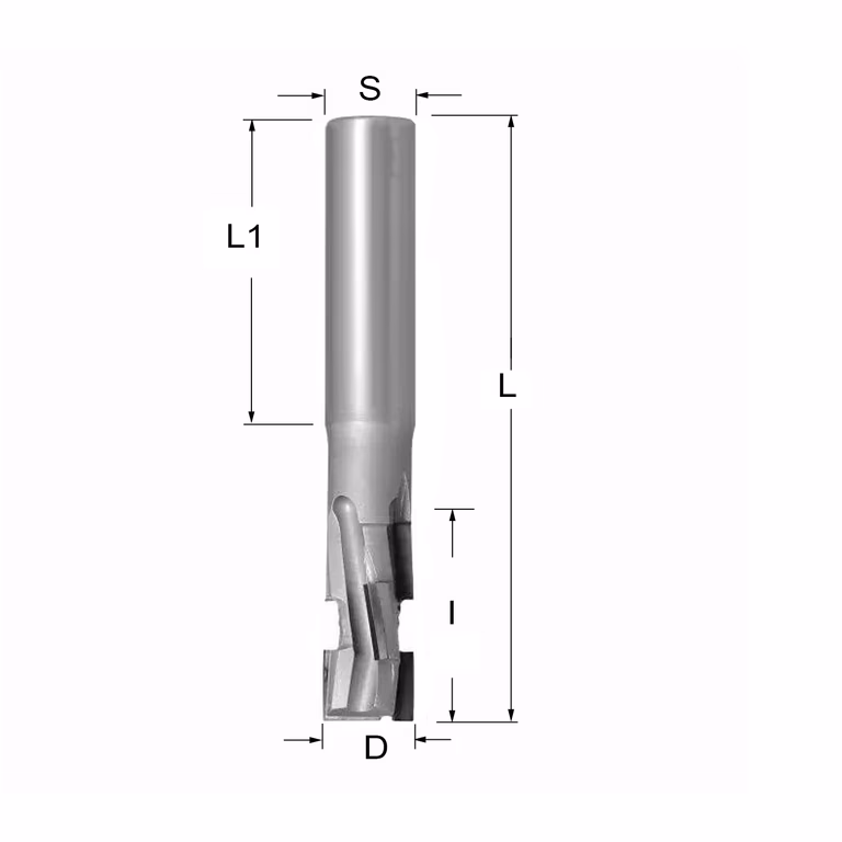 Diamantfrees PCD Z2+2 Nesting D=12mm L=77mm I=25mm (6 PCD+1 HM)
